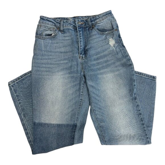 No Boundaries NO BOI Stretch Jeans~Size 9~Blue Denim Distressed Patched  L9 07 - Picture 5 of 8